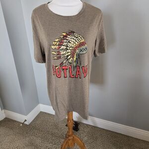 Brown Graphic Tee Large